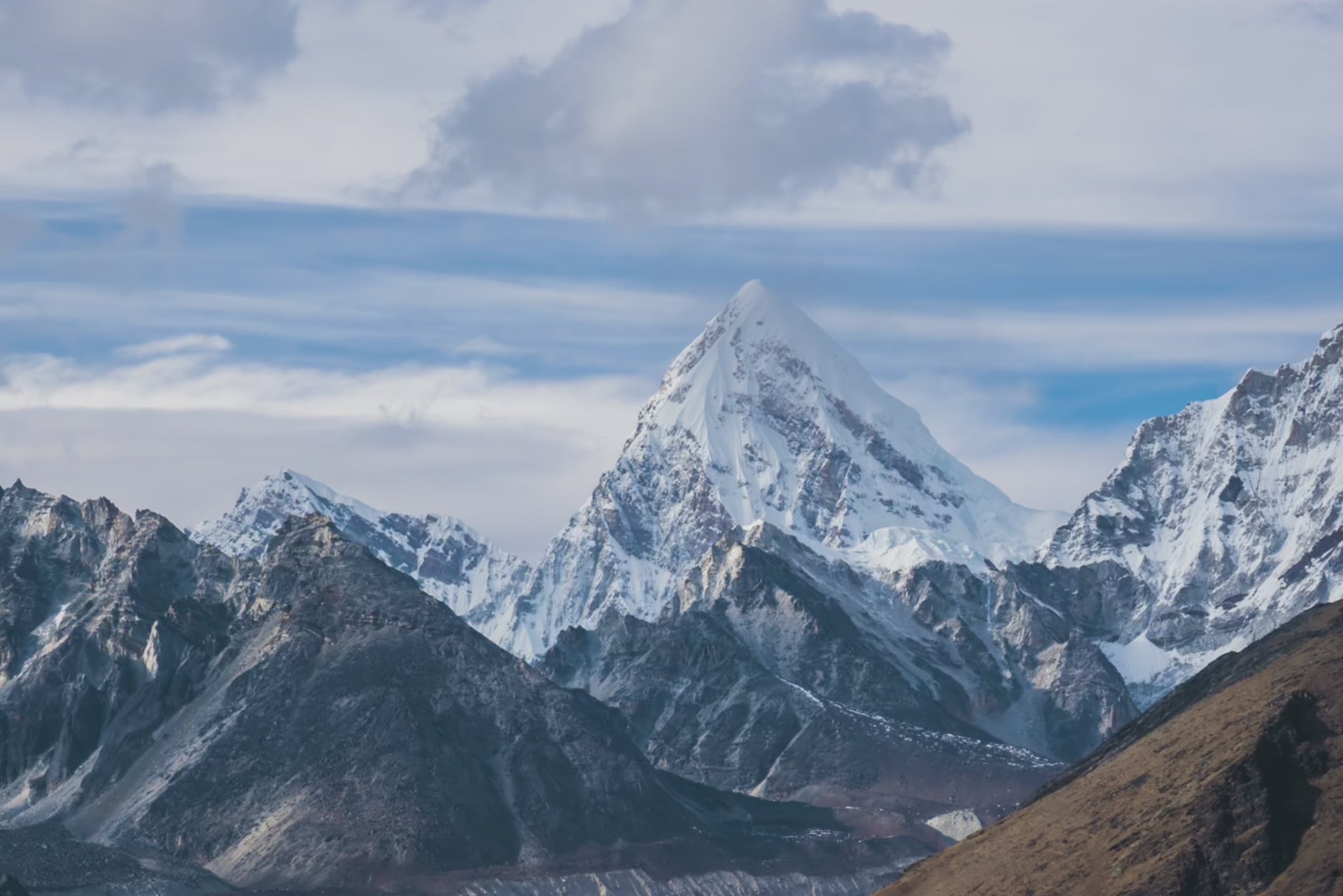 Ein Video, das den Himalaya zeigt, drei Freunde beim Training im Fitnessstudio, ein Paar, das sich umarmt, die Dose mit Shilajit-Kapseln von Nordic Oil Essentials, ein Paar, das sich umarmt, und einen Mann, der Fahrrad fährt.